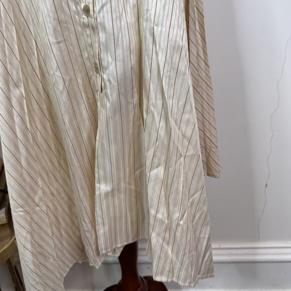 Acne Studios Striped Asymmetric Button Skirt Beige NWT Size 40 Avant Garde - Picture 3 of 11